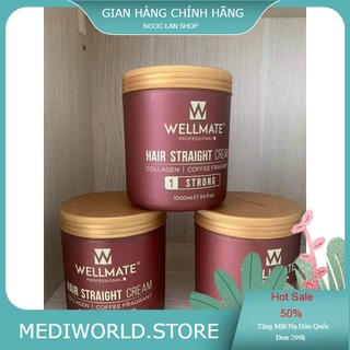 [1000ML x 2] Thuốc Duỗi Tóc Cà Phê Siêu Mượt Wellmate Chuẩn Salon