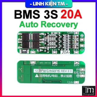 Mạch Bảo Vệ Pin 3S 12.6V 20A Auto Phục Hồi