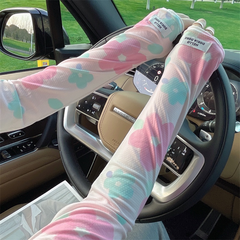 Găng Tay Dài Chống Nắng Thiết Kế Mỏng Họa Tiết Hoạt Hình Đáng Yêu Cho Nữ