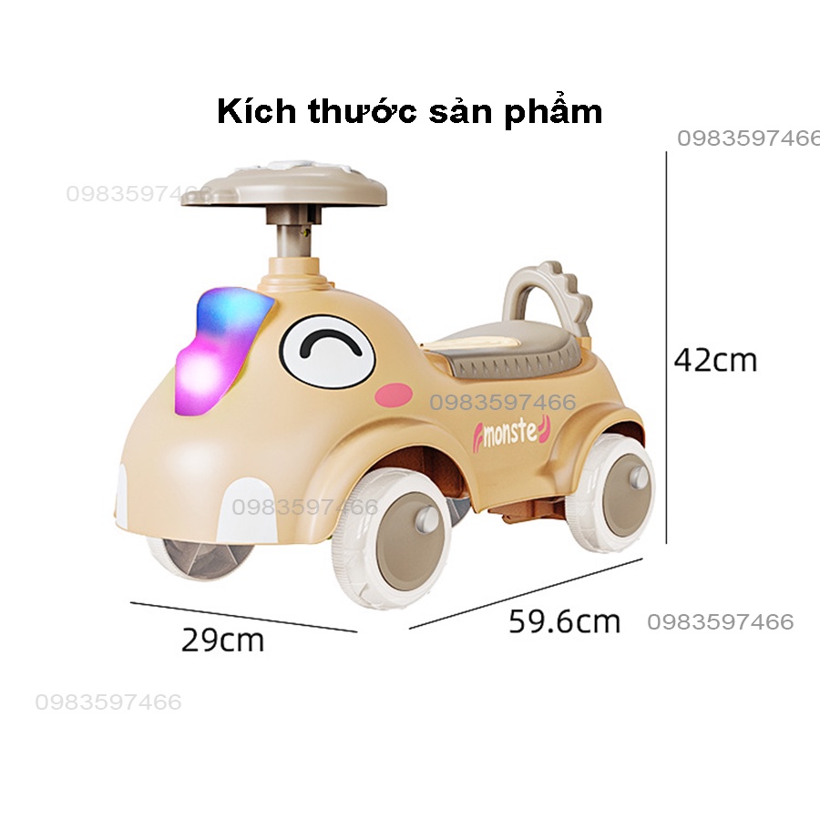 Xe lắc chòi chân cho bé, xe chòi chân cho bé Có ĐÈN NHẠC,cho bé từ 1-5 tuổi, Obama Baby