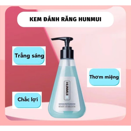 Kem Đánh Răng Hunmui Dạng Gel Cho Răng Trắng Sáng, Thơm Mát Tự Nhiên 210g