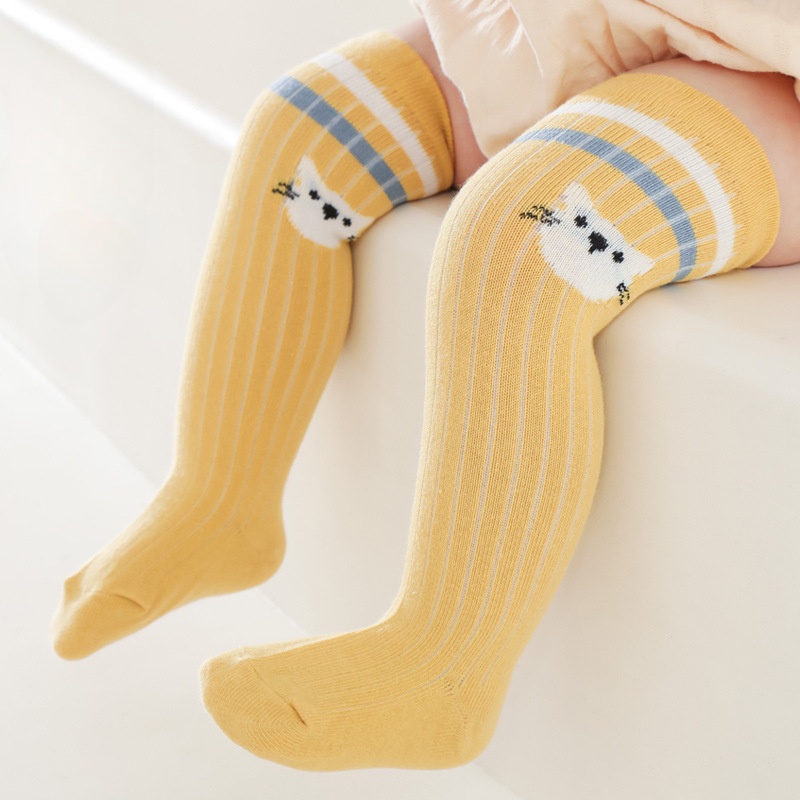 Mới Tất cotton Kẻ Sọc In Hoạt Hình Động Vật Thời Trang Thu Đông Cho Bé