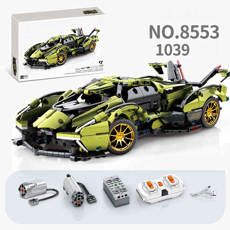 Đồ Chơi Lắp Ráp Lego Mô Hình Điều Khiển Từ Xa RC Technic Siêu Xe Lamborghini V12 Tỉ Lệ 1:14 No.8553 Với 100