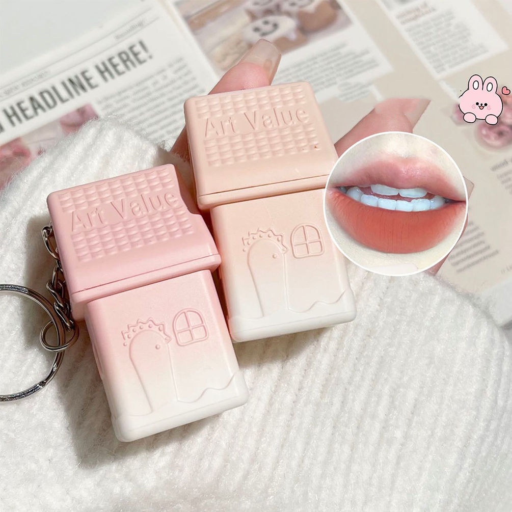 Son Môi Màu Nhung Lì Kèm Móc Khóa Đầu Cọ silicone