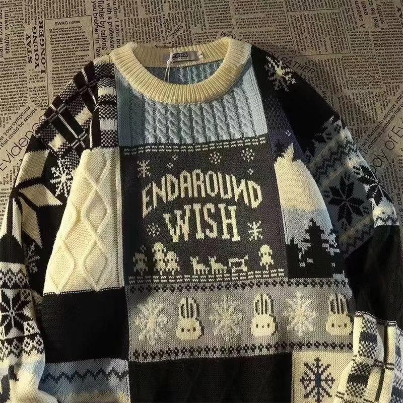 Hàng Mới Về Áo sweater Dệt Kim In Họa Tiết Giáng Sinh Thời Trang Cao Cấp Cho Nam