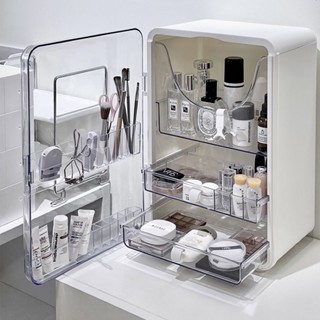 Hộp Đựng Mỹ Phẩm, Tủ Nhựa Đựng Sản Phẩm, Khay đựng son, Kệ Mỹ phẩm để bàn trang điểm [Haza