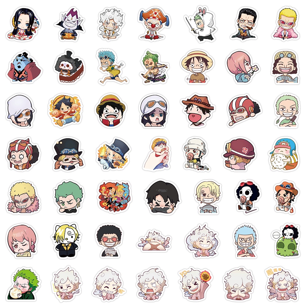 100 Miếng Dán Hoạt Hình One piece Trang Trí Mũ Bảo Hiểm / Bút Chì