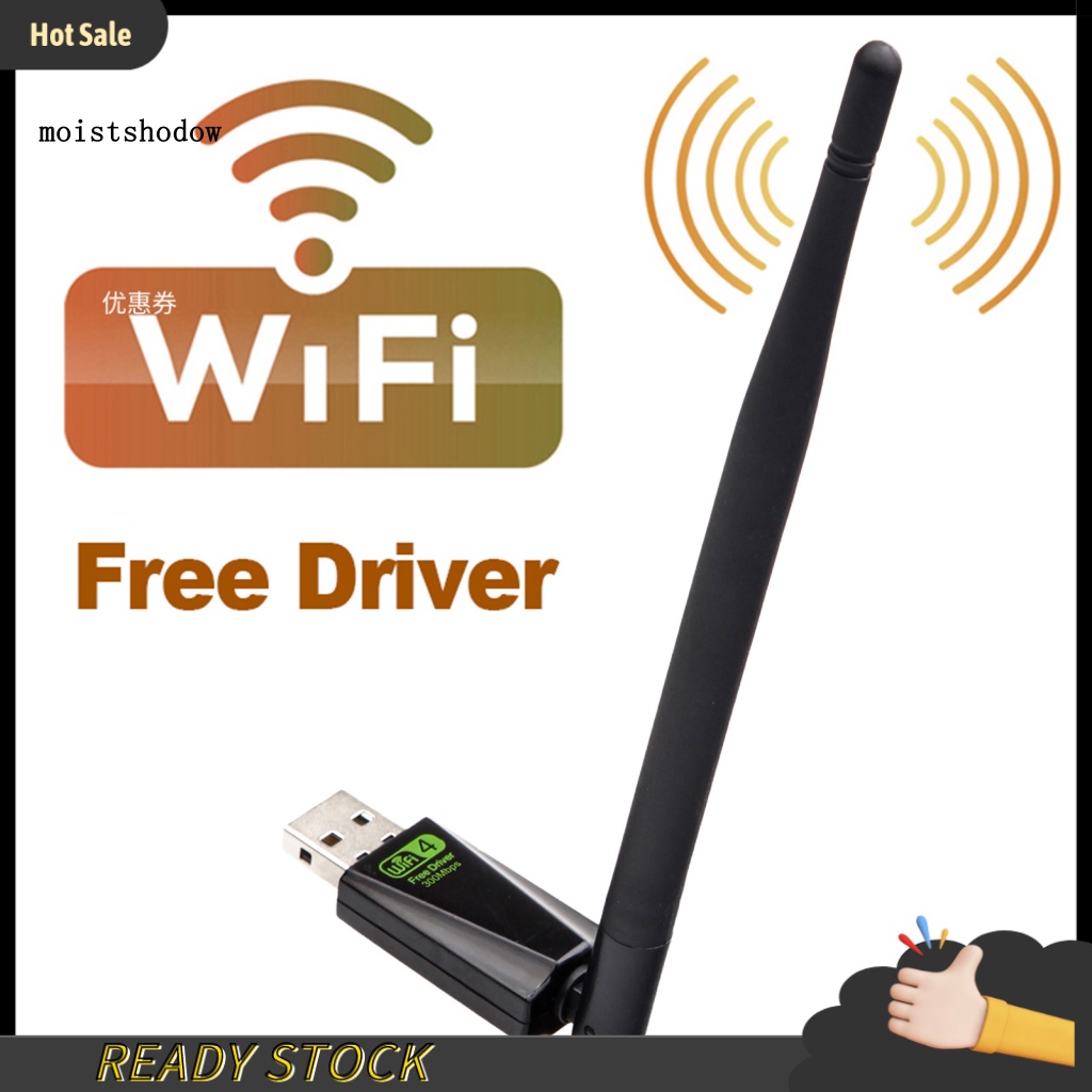 Mw card Mạng Không Dây Tốc Độ Cao 5dbi 300mbps usb Nhận Tín Hiệu lan Cho windows xp 7 8 81 10