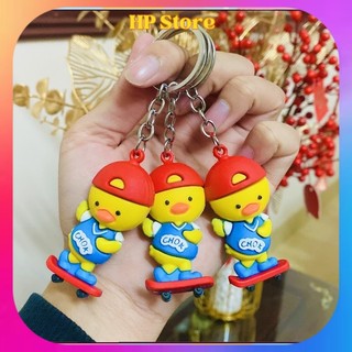 Móc khóa Vịt Chok trượt ván dễ thương cute móc treo chìa khoá xe máy silicon bền đẹp hot trend