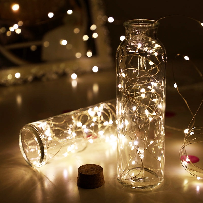 Dây đèn led trang trí lễ hội có kèm sẵn pin trang trí Halloween, Noel, Tết, trung thu lễ hội