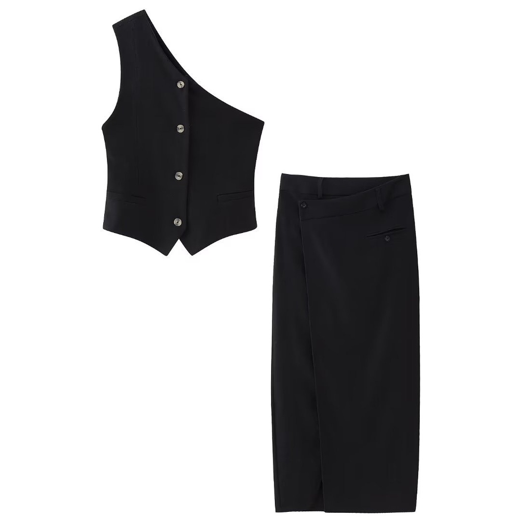 Set Áo Váy Hai Dây Phong Cách Âu Mỹ Thời Trang Cho Nữ 4090