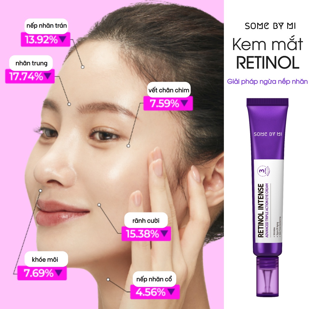 [MINI SIZE] Kem Dưỡng Mắt Giảm Quầng Thâm, Chống Lão Hóa Some By Mi Retinol Intense Advanced Triple Action Eye Cream 3ml