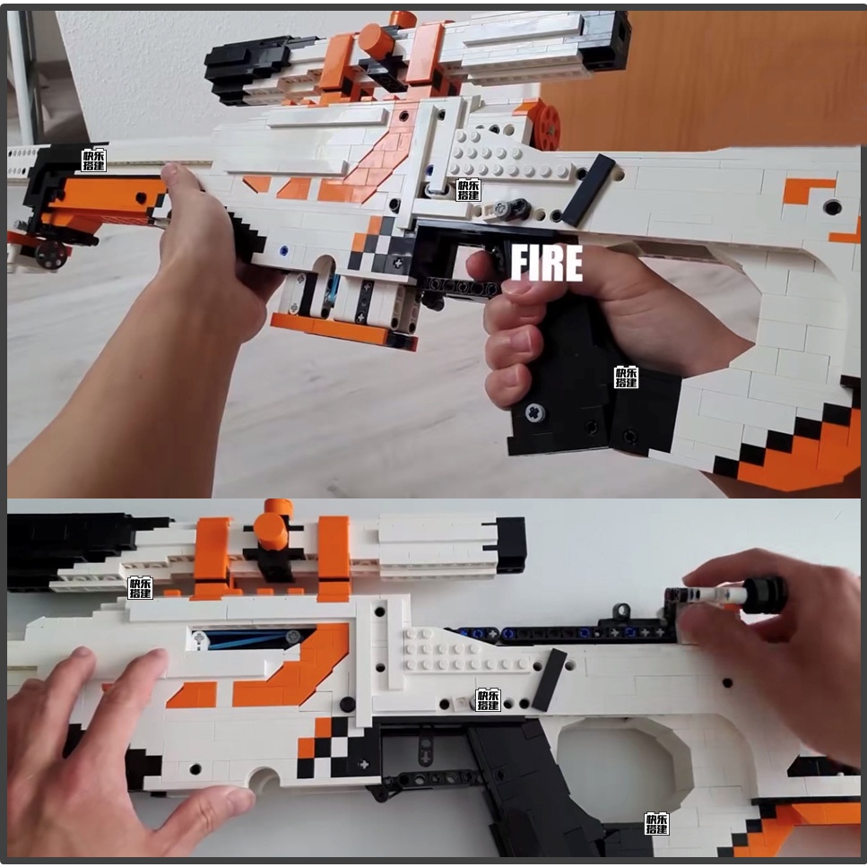 Xả hàng Lắp ráp Mô Hình Cao Cấp Free Fire Súng Trường Sniper AWP ASIIMOV No.KV001 Với 2000+ Mảnh Ghép đẹp tặng xe