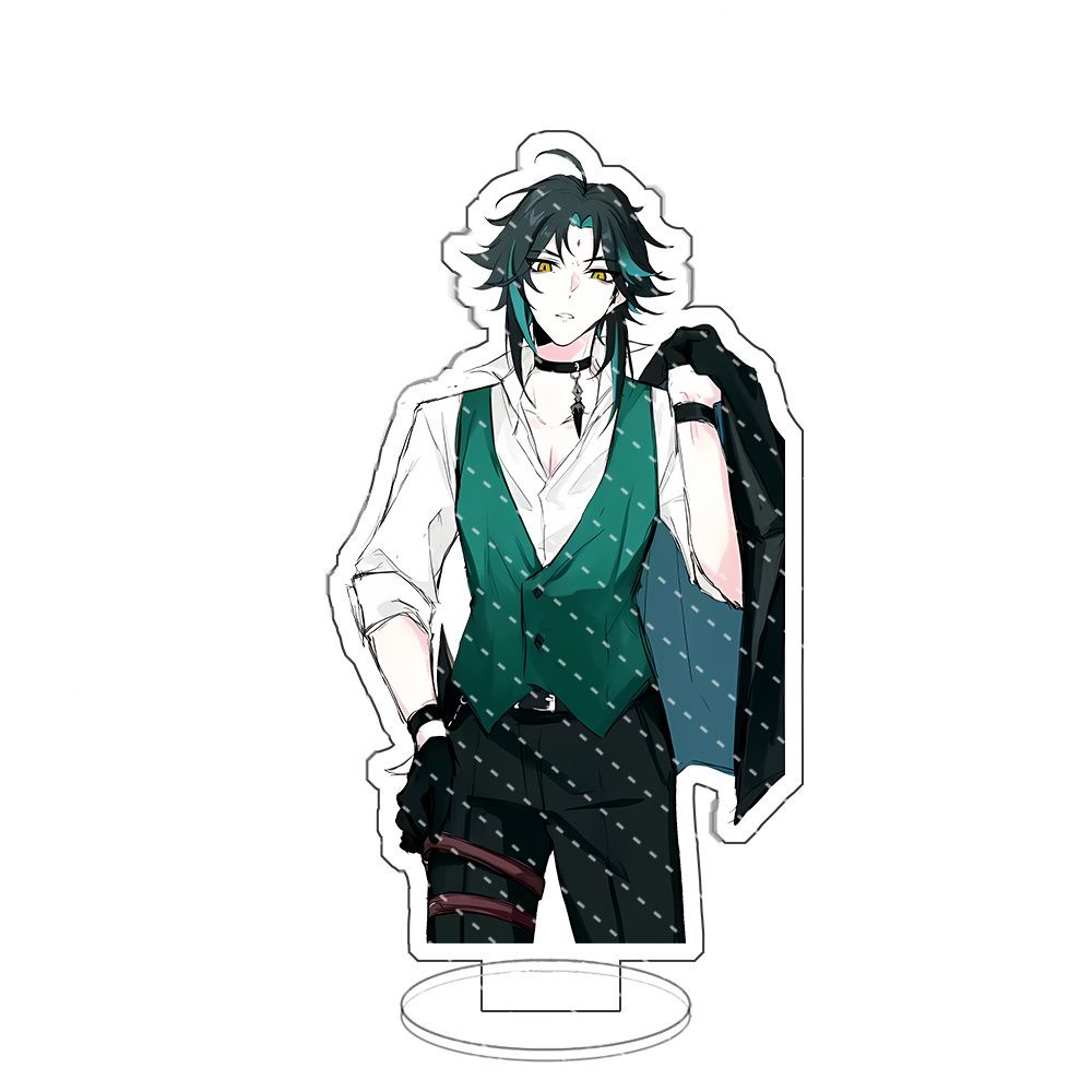 Mô hình Standee Genshin Impact Deacon Maid Xiao Kazuha Venti Heizou Scaramouche Anime decor góc học tập để bàn 15cm