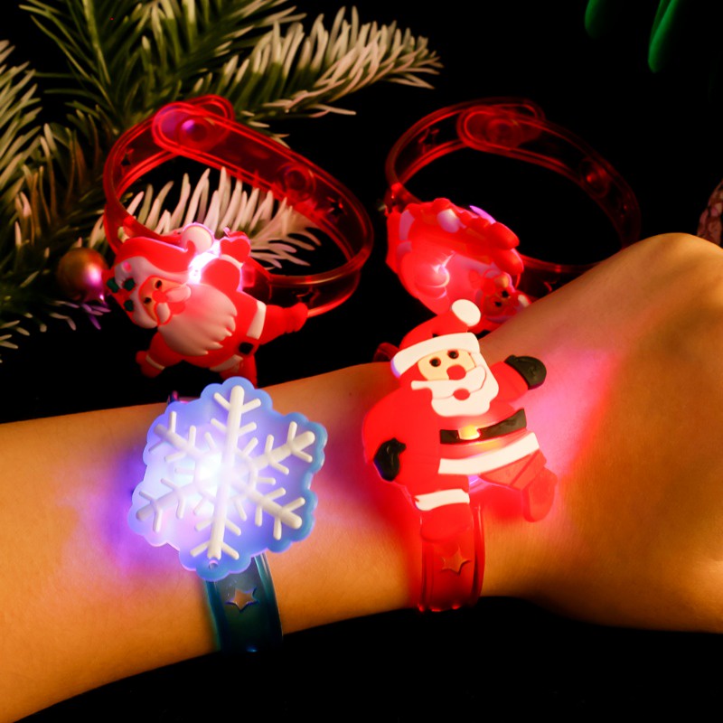 Vòng Đeo Tay Đèn led / Vòng Tay silicone Hình Ông Già Noel Sáng Tạo Làm Quà Tặng / Giáng Sinh Cho Trẻ Em