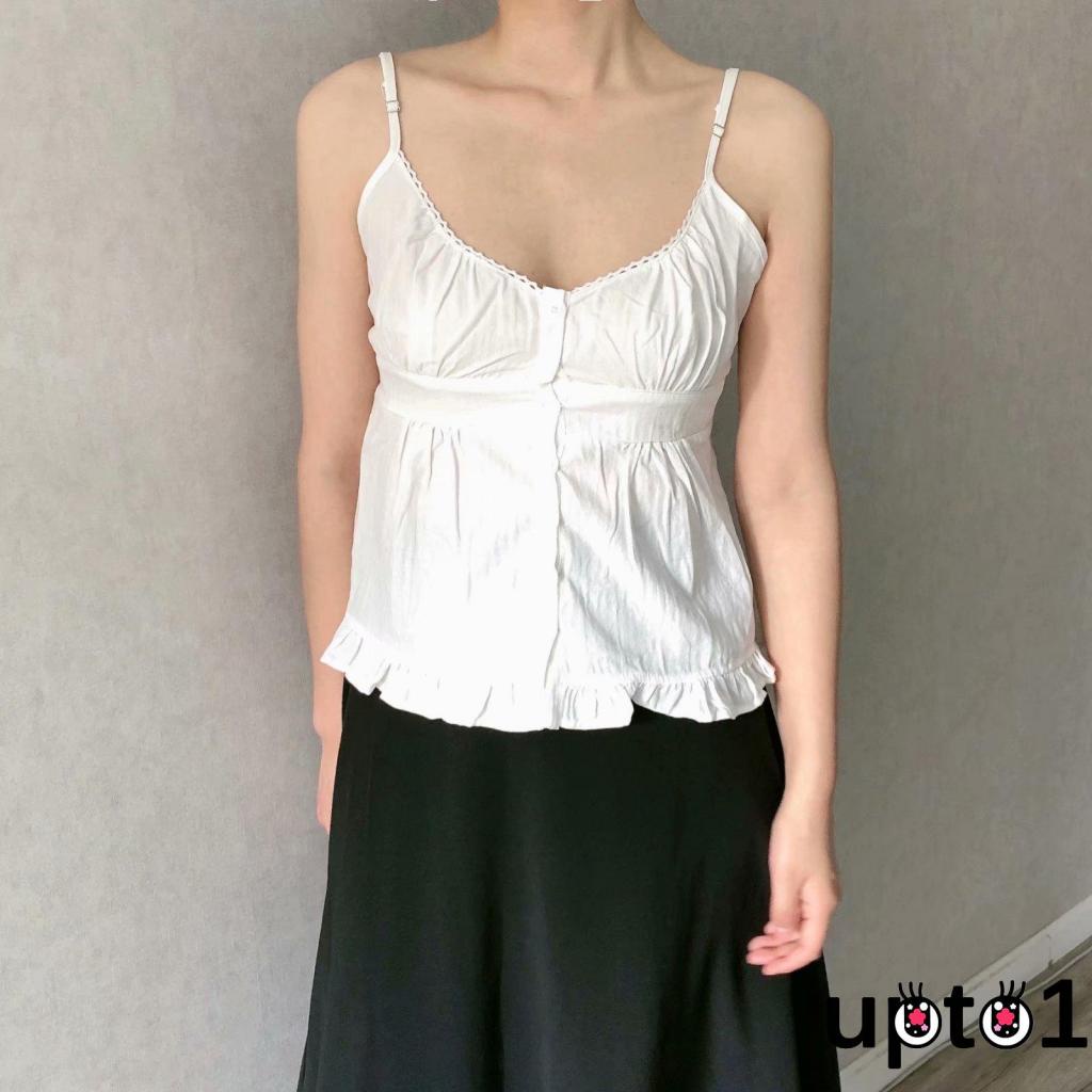 Áo tank Top Hai Dây Cổ Chữ v Xẻ Sâu Màu Trơn / Sọc Caro Thời Trang Mùa Hè Cho Nữ