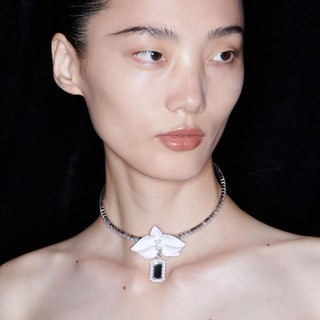 Vòng Cổ choker Mặt Hoa Lan Đính Đá Thời Trang