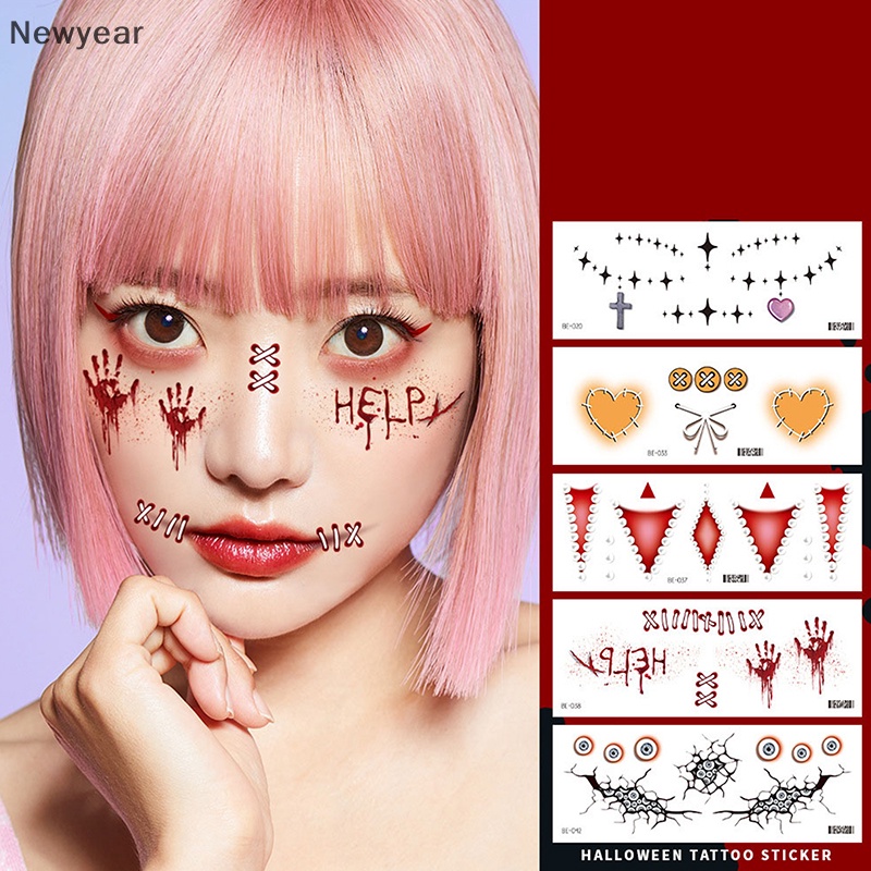 Newyear Nhãn Dán Trang Trí Tiệc halloween Hình Xăm Vết Thương Máu Kinh Dị
