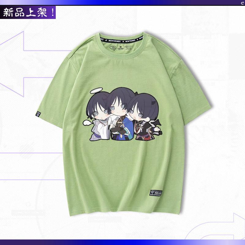 ★Genshin Impact★Áo Thun cotton Nguyên Chất Tay Ngắn In Hình Trò Chơi scaramouche merchandise Mùa Hè Dễ Phối Đồ