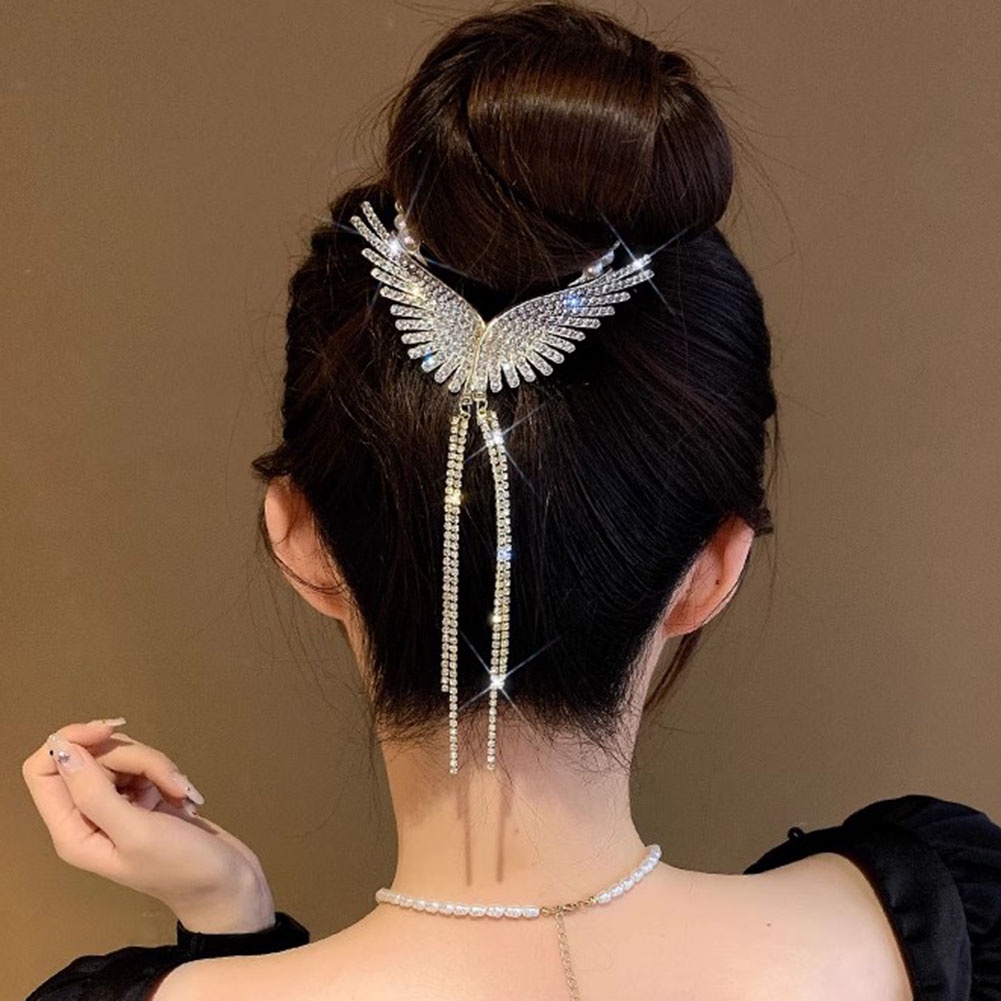 Trâm Cài Tóc Đính Kim Tuyến Và Tua Rua Phong Cách vintage Cho Nữ