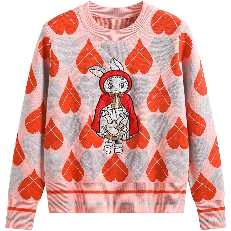 Áo Sweater Dệt Kim Chui Đầu Thêu Hình Thỏ Judy eslite / jzzdemm Thời Trang Mùa Thu Cho Nữ