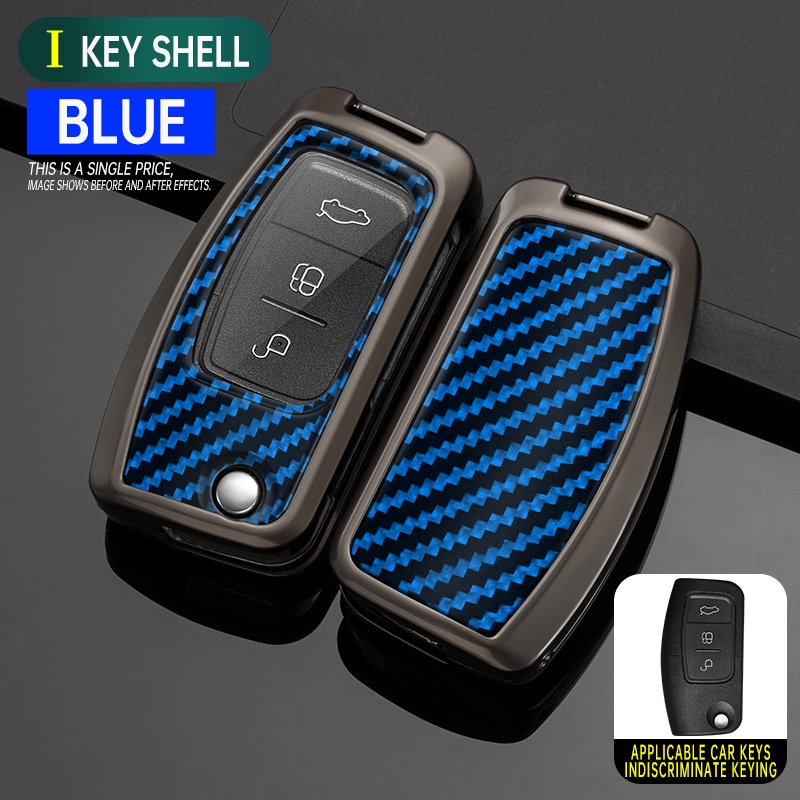 Vỏ Bọc Chìa Khóa Bằng Hợp Kim Kẽm Phối Sợi carbon Cho Xe Hơi ford fiesta focus 2 ecosport kuga escape falcon b-max c-max eco sport galaxy