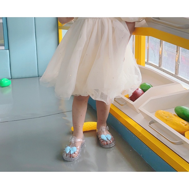 Mới Xăng đan Cao Su Dẻo Đính Nơ Họa Tiết Hoạt Hình Dễ Thương Cho Bé Gái