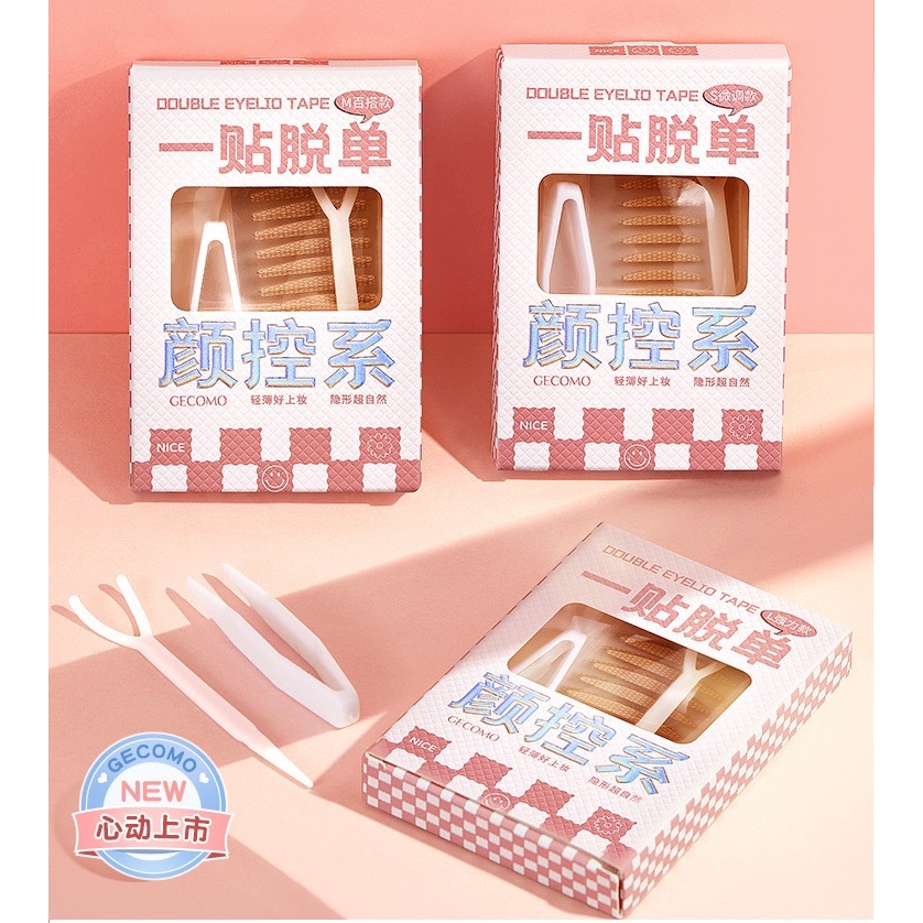 Kích mí tàng hình trong suốt sẵn keo tạo mắt hai mí chống thấm nước cao cấp GECOMO 90 miếng HB