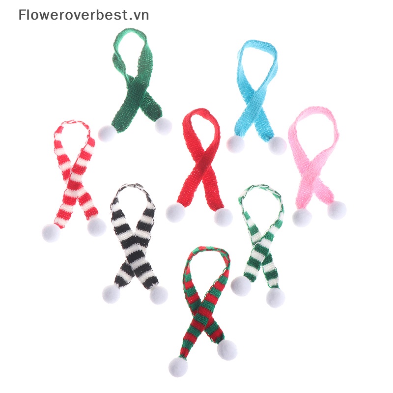 Fbvn Set 2 Khăn Quàng Cổ Đan mini Trang Trí Nhà Búp Bê Phong Cách Giáng Sinh