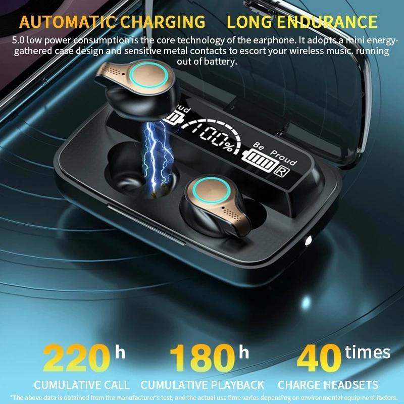 Tai nghe không dây 5.1 m18 tws cvc8.0 9d hifi bass Chống Nước Kiểu Dáng Thể Thao