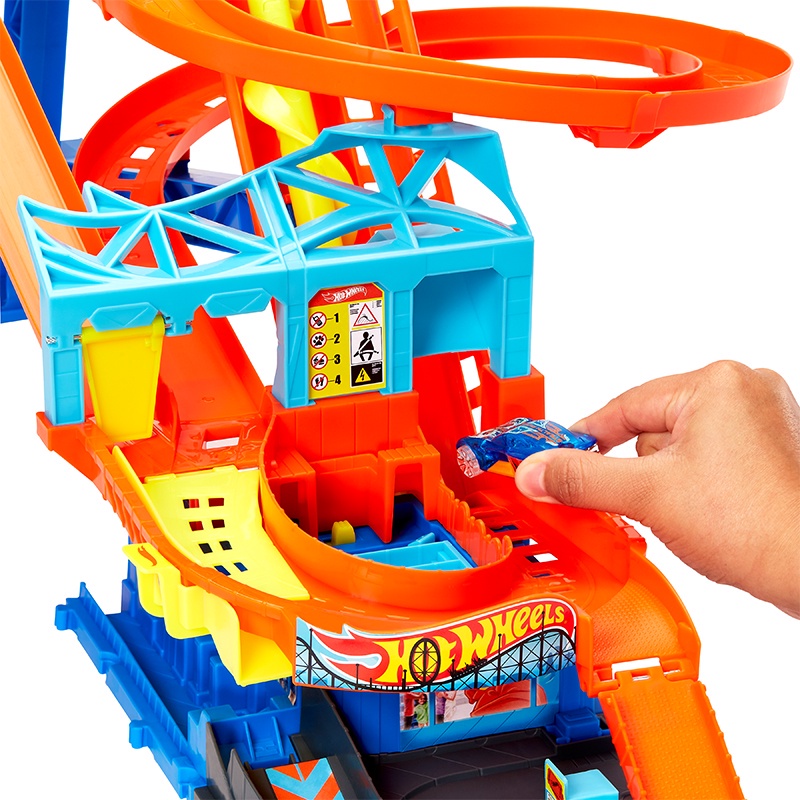 Mô Hình Đồ Chơi Hot  Wheels Bộ Tàu Lượn Siêu Tốc HDP04 tặng ô tô