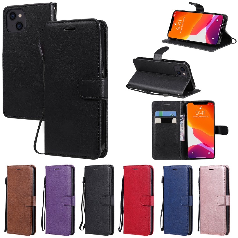 Phù Hợp Bao Da Điện Thoại Dạng Ví Màu Trơn Cho motog14 4g moto g32 g42 g54 g84 g62 Ốp