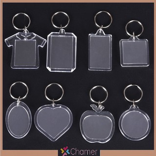 Set 5 móc khóa khung ảnh trong suốt diy mới