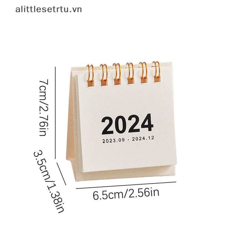 Alittlesetrtu Lịch 2024 mini Để Bàn Trang Trí Văn Phòng / Học Sinh