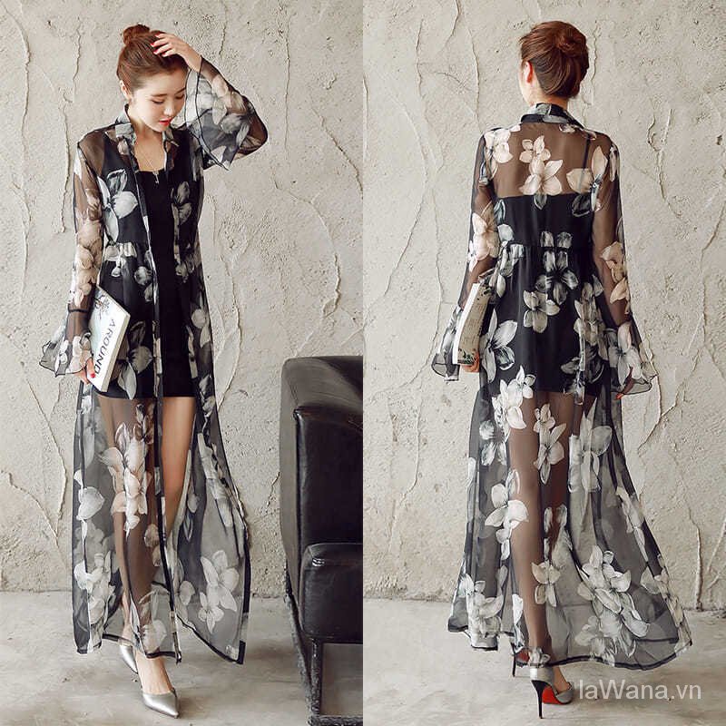 Mới Áo Khoác cardigan chiffon Mỏng Tay Dài Thời Trang Mùa Hè 2023 Dành Cho Nữ