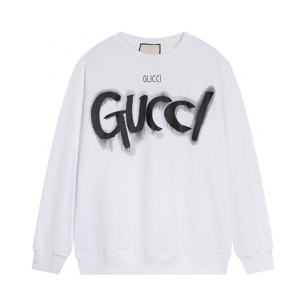 Hàng Có Sẵn Áo sweater Tay Dài Chui Đầu Cỡ Lớn In Hình graffiti Có Cổ + Thẻ Treo Thời Trang Thường Ngày Chất Lượng Cao Cho Nam Và Nữ