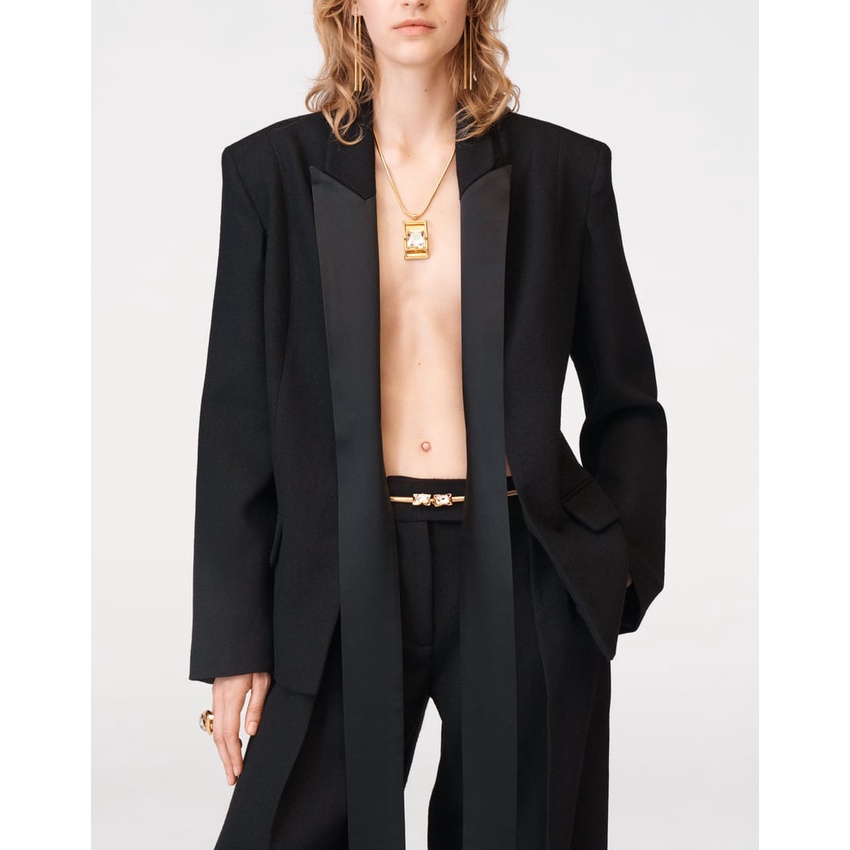 Zara Quần Dài Lưng Cao Ống Rộng Thời Trang Mùa Thu8139717 Áo Khoác blazer Chất Lụa satin Cao Cấp Thời Trang8130717