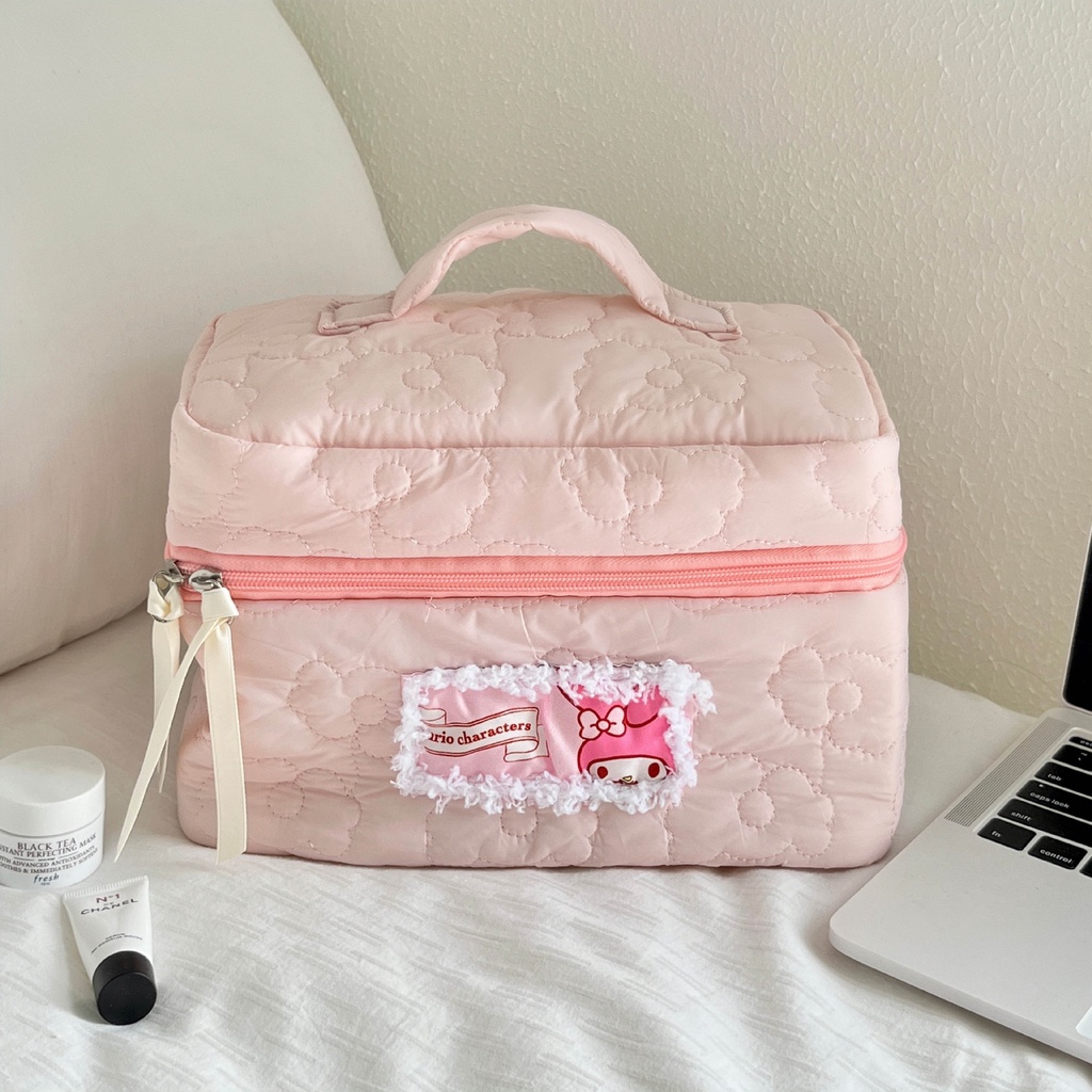 Ins Túi Đựng Mỹ Phẩm Xách Tay Sức Chứa Lớn Hình sanrio kuromi melody cinnamoroll Hoạt Hình Phong Cách ins