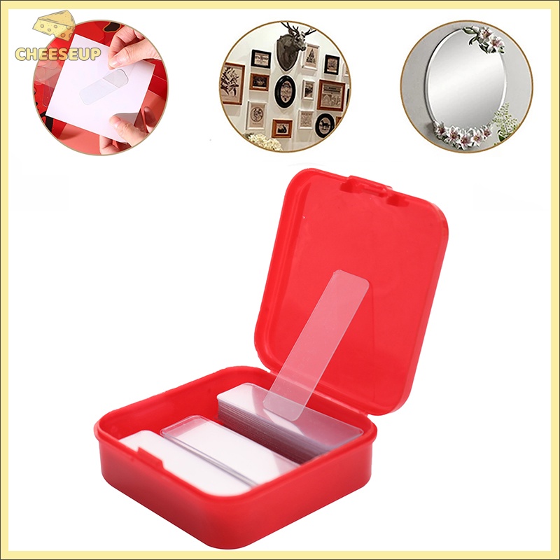 Phô Mai Pho Mát| Hộp 60 Băng Keo Hai Mặt Trong Suốt Siêu Dính Chống Thấm Nước Không Để Lại Dấu Mới