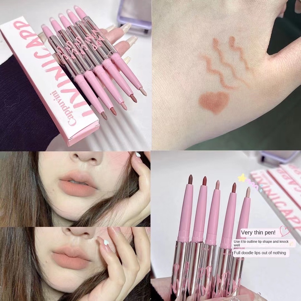 Cappuvini Son Môi Tông nude Tự Nhiên Không Dễ Phai Màu Thiết Kế Vỏ Màu Bạc Sang Trọng