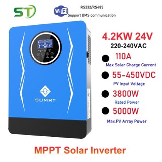 Bộ đổi điện đa dụng 3800w 24v điện áp pv 55v - 450v sạc mppt 80a - sp-4200-4200va/3800w