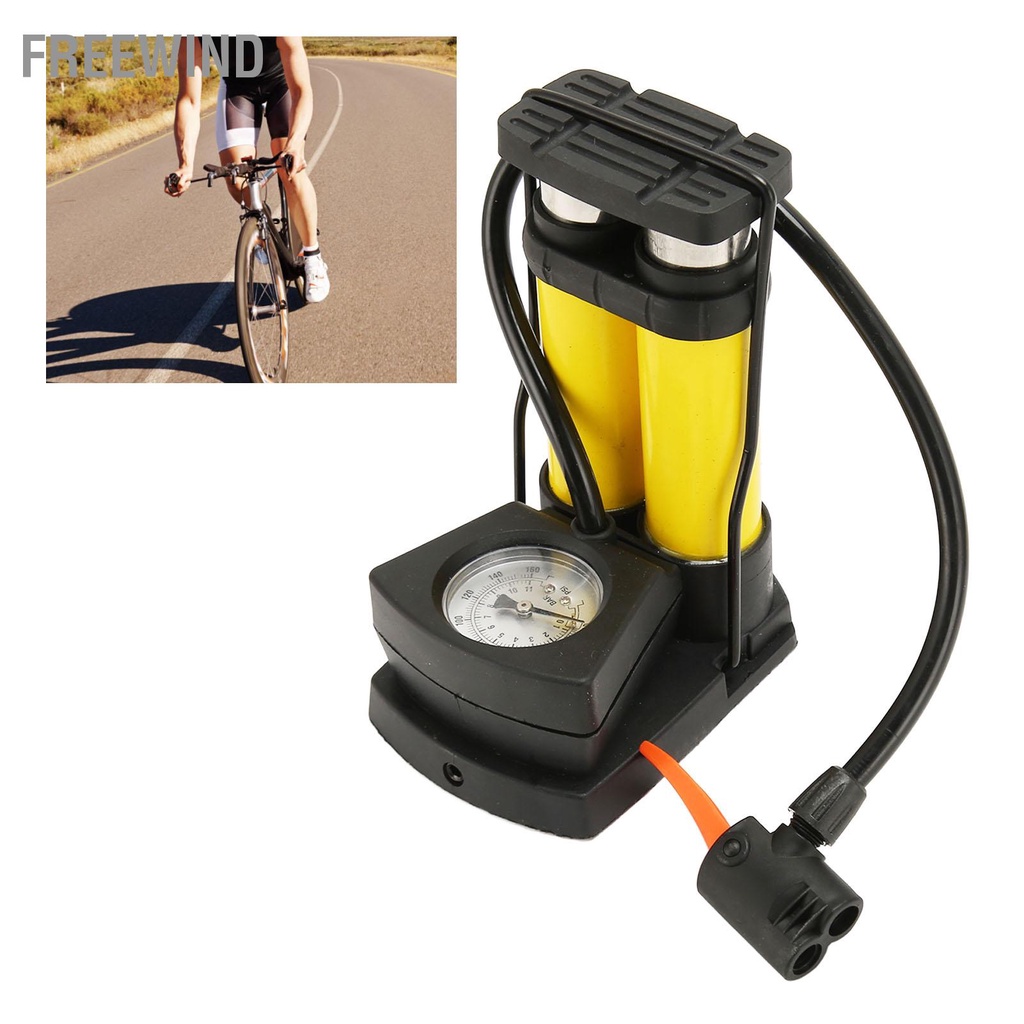 FreeWind Máy bơm chân đôi thùng nhanh chóng hiệu quả đa chức năng Xe đạp di động sàn lốp hơi không khí cho xe ô tô