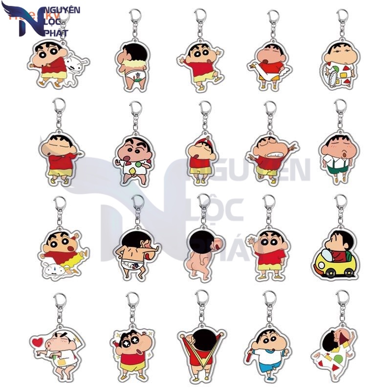 Kawaii anime crayon shin-chan keychain acrylic móc chìa khóa đồ chơi trẻ em nlp shop