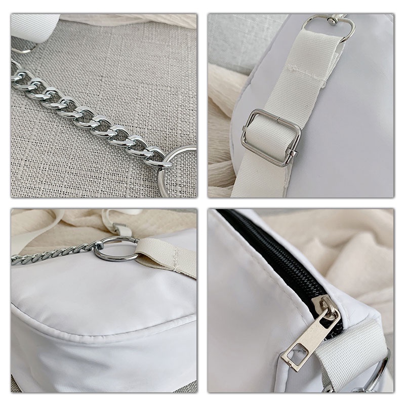 Galcheer Túi Xách Đeo Vai Màu Đen Phối Dây Xích Phong Cách Thời Trang Hàn Quốc Dành Cho Nữ