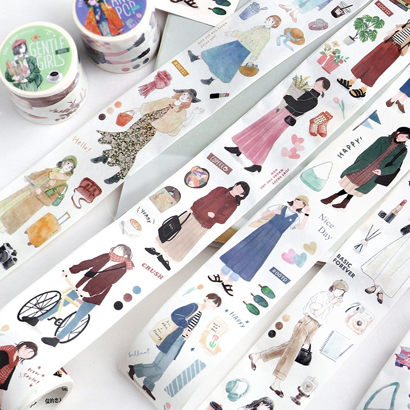 Enwei Cuộn Băng Keo washi 40mm * 3m  Sổ Lưu Niệm Tạp Chí kawaii