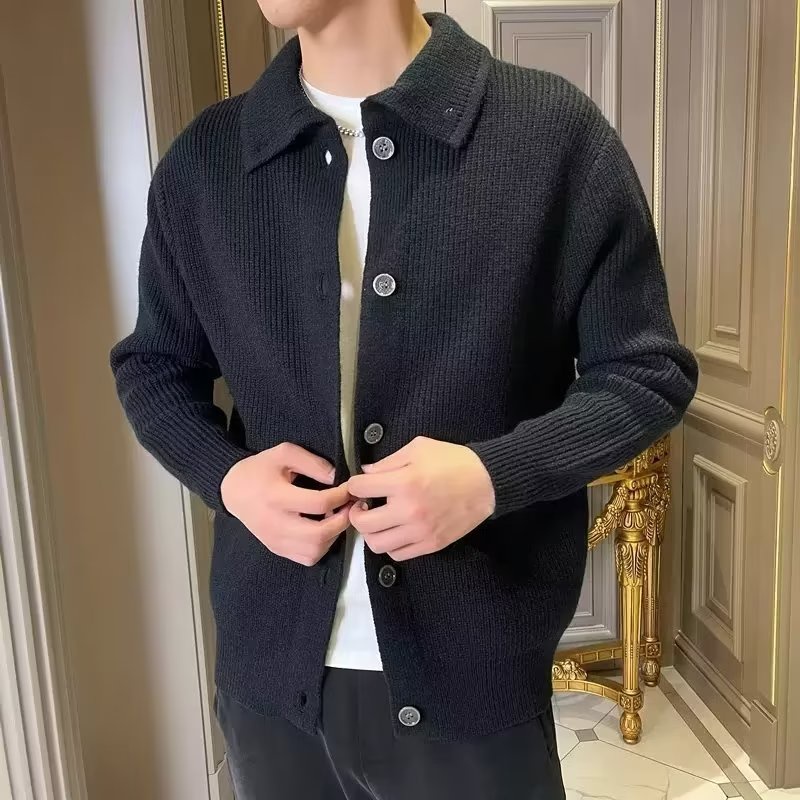 Áo Khoác cardigan Dệt Kim Phong Cách retro Thời Trang Thu Đông 2023 Cho Nam Giới