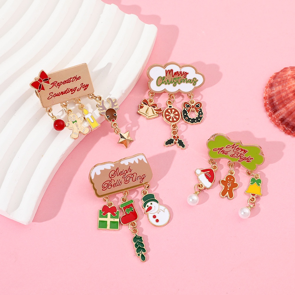 Mới Trâm Cài Áo Hình Chuông Giáng Sinh Bằng Kim Loại Thời Trang Cá Tính