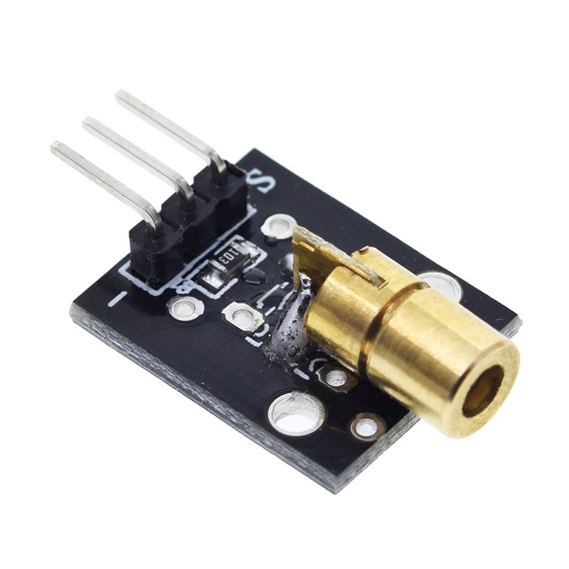 Đầu đồng Diode điểm Laser đỏ 6mm 5V 5mW cho Arduino DIY Kit KY-008 650nm Mô-đun cảm biến Laser