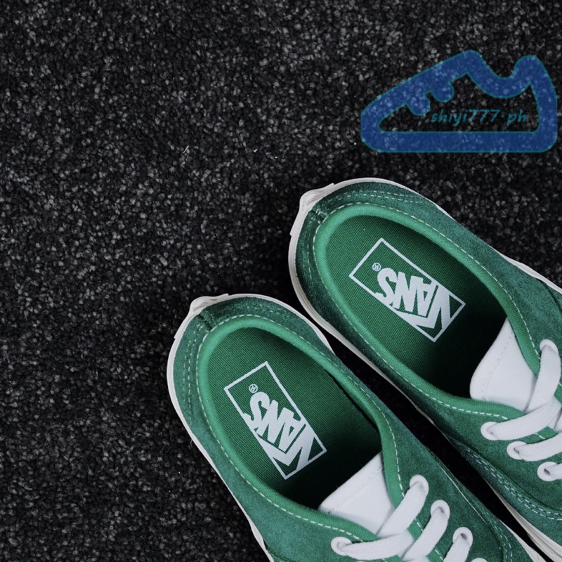 Vans Giày Da Lộn Màu Xanh Lá Phong Cách retro Cá Tính