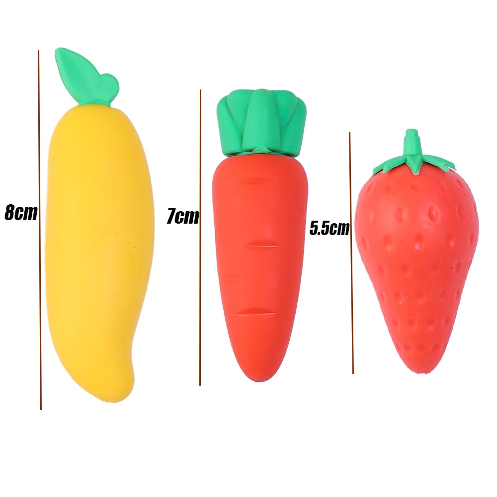 Dễ Thương Gôm Tẩy Hình Củ Cà Rốt / Xoài / Dâu Tây / Trẻ Em / Đồ Dùng Văn Phòng / Trường Học Sáng Tạo